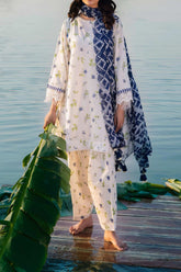 M Basics By Maria B Unstitched 3 Piece Emb Lawn Eid 2 Suit-D-01-A