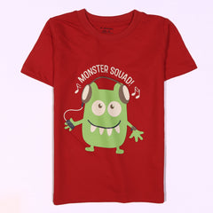 Kjunction Boys Half Sleeves-Printed T-Shirt (Monster-Squad)