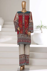 Sada Bahar Stitched Co Ords Printed Khaddar Suit-PR-40-Maroon