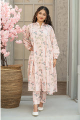 Mahroo Stitched 2 Piece Maxi Summer Collection'2025-T-FRK-005