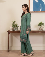 Flutterby Stitched 2 Piece Cotton Satin Winter Collection'2025-Selma-gr