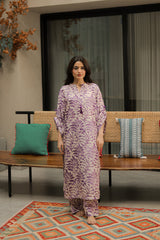 Everywear by Qariney Stitched 2 Piece Collection'2025-Lavender Leaf