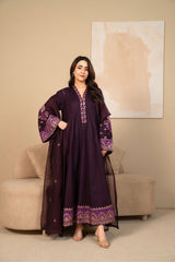 Tiraz Stitched 3 Piece Summer Suit-Mahrukh