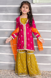 Modest Stitched 3 Piece Rawsilk Suit-Mushq