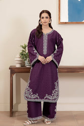 Flutterby Stitched 2 Piece Cotton Satin Winter Collection'2025-Areeba - pr