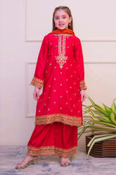 Shanzey Stitched 3 Piece Luxe Raw Silk Edit Formals Collection'2025-SHK-4801-Shocking Pink