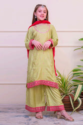 Shanzey Stitched 3 Piece Luxe Raw Silk Edit Formals Collection'2025-SHK-4803-Lime Green