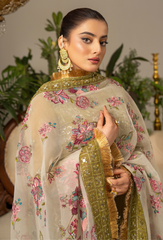 House Of Chiffon By Humdum Unstitched 3 Piece Luxury Formals Suit-D01