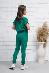 Sprinkles Stitched 2 Piece Summer Co Ord Sets Kids Collection'2025-Green 2Pcs Cord Set with Short Sleeves Shirt and Trouser