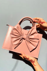 Fineur HandBag Gloss Bow Soft Pink