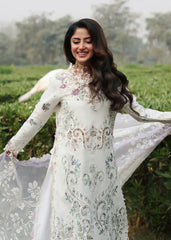 Tales Of Petals By Sardinia Unstitched 3 Piece Luxury Summer Suit-CLOUD WHISPER