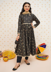 Modest Stitched 3 Piece Cotton Summer Kids Suit-Noor-e-Siyah