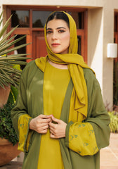 Hijabi.Pk Golden Olive Abaya