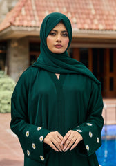 Abaya.Pk Green Floral Embroidery Abaya | Velora