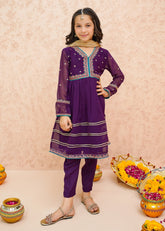 Eid Ka Andaaz By Modest Stitched 3 Piece Formals Collection'2025-9075-Purple