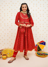 Modest Stitched 3 Piece Cotton Summer Kids Collection'2025-Gul-e-Laal