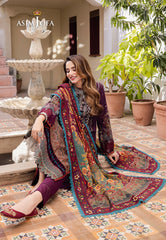 Asim Jofa Rania Pre-Winter '23 Ajrw-06 Designers Stitched Embroidered Premium Winter Cotton 3 Pcs