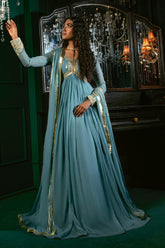 Haniumaimaz Stitched Formals Suit-Aasmani