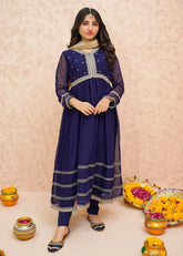 Eid Ka Andaaz By Modest Stitched 3 Piece Formals Collection'2025-9075-Blue