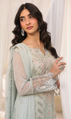 Lamhay By Shamooz Unstitched 3 Piece Luxury Chiffon Formals Suit-Cloud Gray SU-160