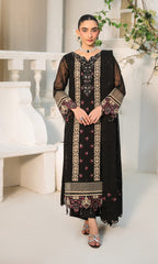 Lamhay By Shamooz Unstitched 3 Piece Luxury Chiffon Formals Suit-Siyah SU-155