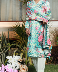 Chameli Studio-Aqua Breeze Lawn Digital Print 3 Piece Unstitched Suit-WRTS-0018