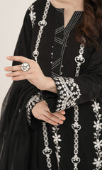 Shamooz Stitched 3 Piece Winter Collection'2025-Dusky Black SE-023