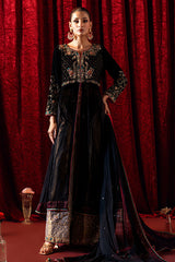 Bagh-E-Makhmal Separates By Zaaviay Stitched Black Moonstone (Three Piece)