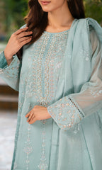 Shamooz Stitched 3 Piece Formals Collection'2025-Ice Blue SE-033
