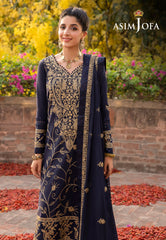 Asim Jofa Shadow Work '23 Ajsw-15 Embroidered Lawn Silk 3 Pcs