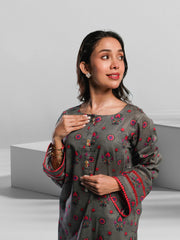 Ahlam Soft Cambric Stitched-Shadow co ord set Suit