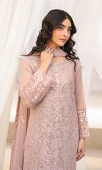 Lamhay By Shamooz Unstitched 3 Piece Luxury Chiffon Formals Suit-Tea Rose SU-158