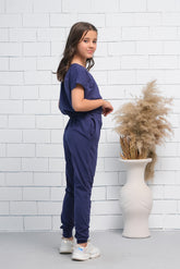 Sprinkles Stitched 2 Piece Summer Co Ord Sets Kids Collection'2025-Navy Blue 2Pcs Cord Set with Short Sleeves Shirt and Trouser