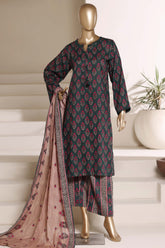 Sada Bahar Stitched 3 Piece Printed Lawn Vol-06 Suit-PR-502-Bottle Green