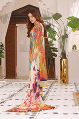 Feathers Unstitched 3 Piece Digital Printed Lawn Summer Suit-RAZEL BERRY-NJL040