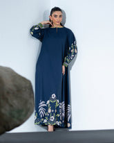 Brandlo PK Elegant Navy Blue Long Dress 2pcs YL 138