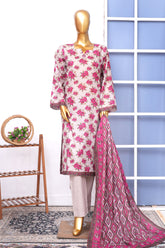 Bin Saeed Stitched 3 Piece Exclusive Printed Lawn Vol-18 Suit-LSM-3456-SKIN