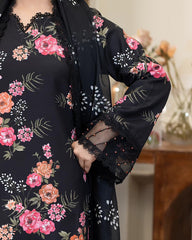 Summer Scent By Nine Needles Stitched 3 Piece Summer Collection'2025-Midnight Jasmine-NP-02