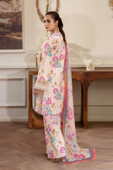 Summer Scent By Nine Needles Stitched 3 Piece Summer Suit-Peach Sorbet-NP-01