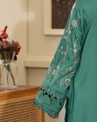 Summer Scent By Nine Needles Stitched 3 Piece Summer Suit-Emerald Dream-NP-09