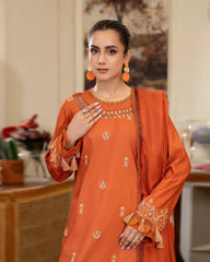 Summer Scent By Nine Needles Stitched 3 Piece Summer Collection'2025-Sunset Citrus-NP-07