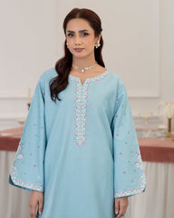 Flutterby Stitched 2 Piece Cotton Satin Winter Collection'2025-Areeba - sb