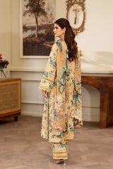 Summer Scent By Nine Needles Stitched 3 Piece Summer Suit-Amber Lily-NP-03
