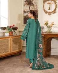 Summer Scent By Nine Needles Stitched 3 Piece Summer Suit-Emerald Dream-NP-09