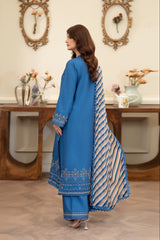 Summer Scent By Nine Needles Stitched 3 Piece Summer Collection'2025-Blue Orchid-NP-08