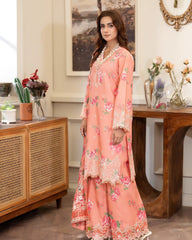 Summer Scent By Nine Needles Stitched 3 Piece Summer Collection'2025-Pink Peony-NP-05