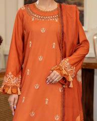 Summer Scent By Nine Needles Stitched 3 Piece Summer Collection'2025-Sunset Citrus-NP-07