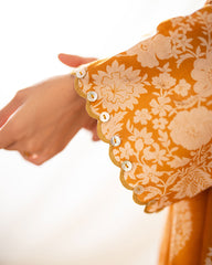 Ayla Studio Stitched PRINTED ESSENTIAL 2PC CO-ORD - Burnt Ocher