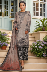 Aashkaar By HZ Stitched 3 Piece Emb Cotton Lawn Vol-07 Suit-LPE-540