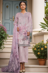 Aashkaar By HZ Stitched 3 Piece Emb Cotton Lawn Vol-07 Suit-LPE-541
